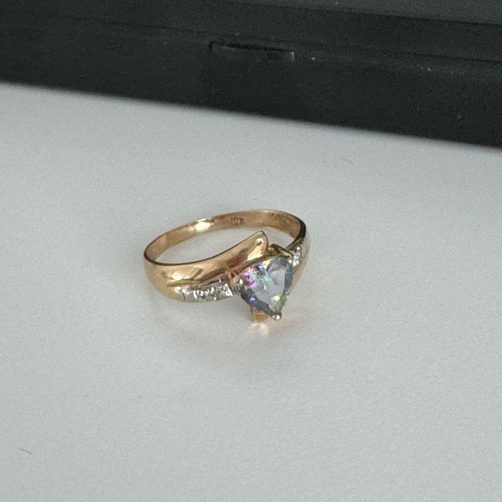10k gold ring with majestic triangular shap